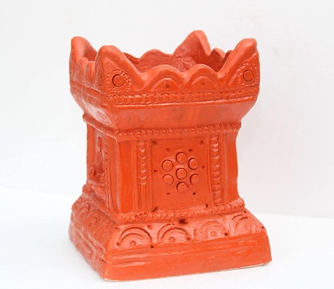 MYNAKSHA Handmade Terracotta Tulsi Pot / Brindavan – Rectangle