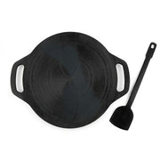 Iron Dosa Tawa with Free Turner, Heavy Duty Tava for Crispy Dosas, Roti & Chapati, Natural, Even Heat Distribution, No Chemical Coating - Black, Concave (12 inch/30.48 cm - 5mm Thick, 3.3 kg)