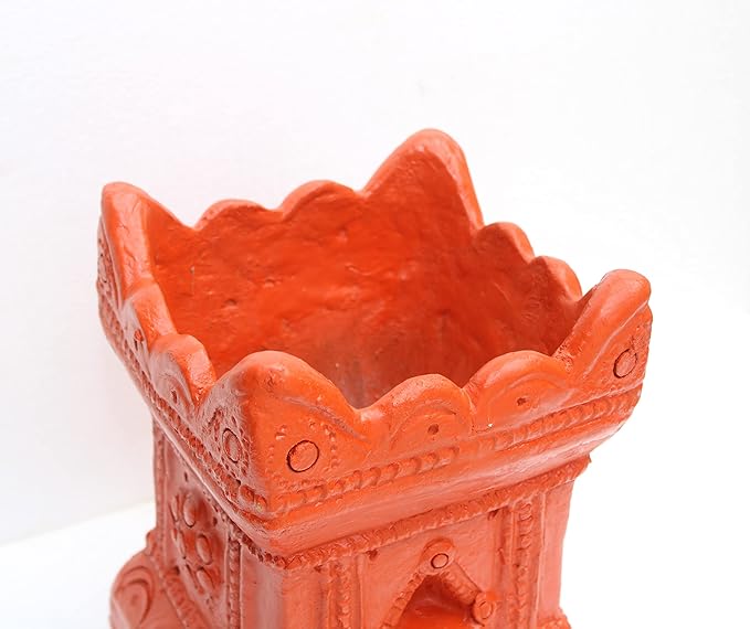 MYNAKSHA Handmade Terracotta Tulsi Pot / Brindavan – Rectangle