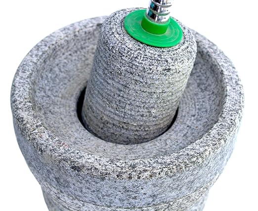 Attukallu Stone Mortar & Pestle – Grey, 8 Inch