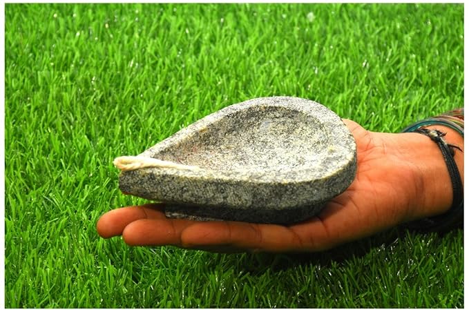 Granite Diya Lamp Round – Grey, Pack of 2