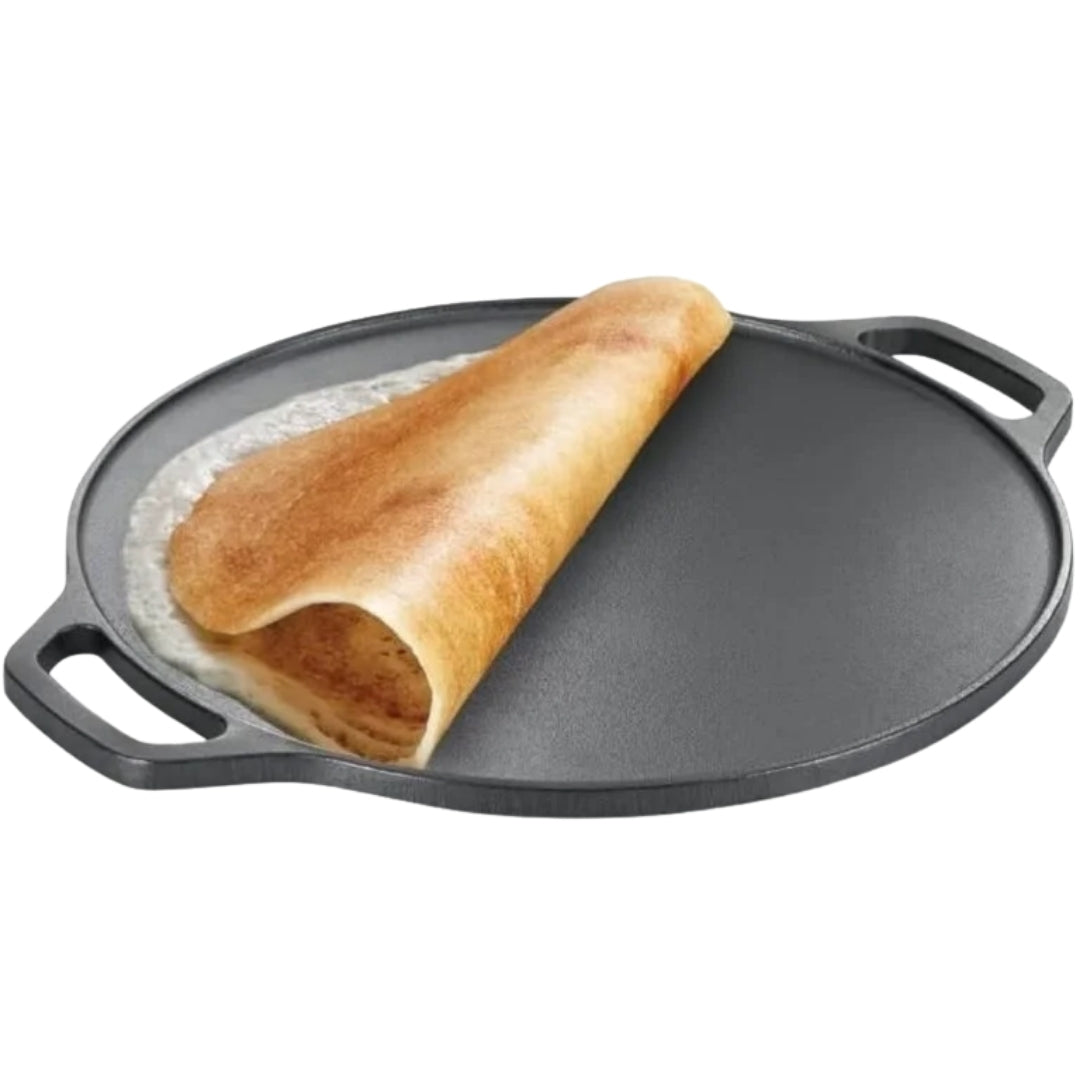 Cast Iron Dosa Tawa – 12 Inch Pre-Seasoned, Induction Friendly