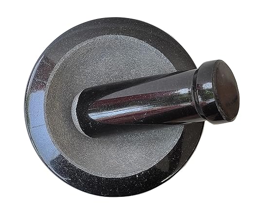 Pure Granite Stone Mortar and Pestle Set -  8 Inch