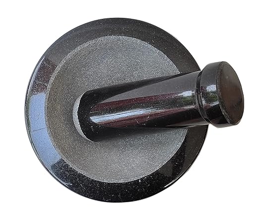 Granite Mortar & Pestle Rectangular (Black, 6 Inch)