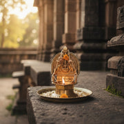 Brass Gajalakshmi Oil Lamp with Stand – 16 cm