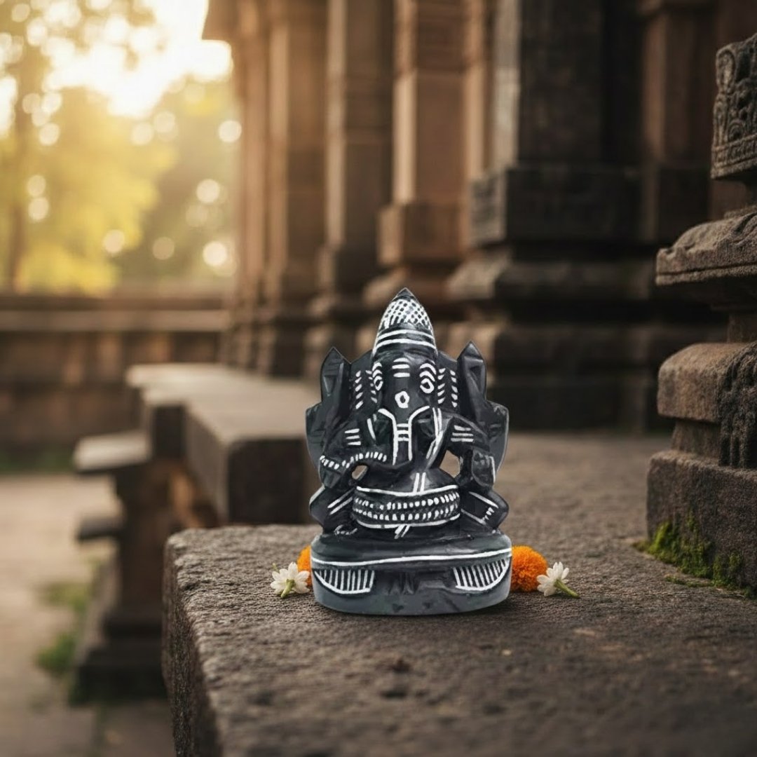 MYNAKSHA Small Ganesh Idoll Stone Sculpture Idol Kan Drishti Ganapathy Vinayakar Stone Idols Lord Ganesha Pillayar