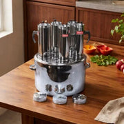 Stainless Steel 7-in-1 Puttu Maker with Steamer Plate & Steel Stick
