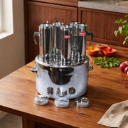 MYNAKSHA Stainless Steel 7-in-1 Puttu Maker with Steamer Plate and Steel Stick | Multi-Purpose Puttu Kodam for Steaming Idli, Veggies, Momos & Traditional South Indian Puttu