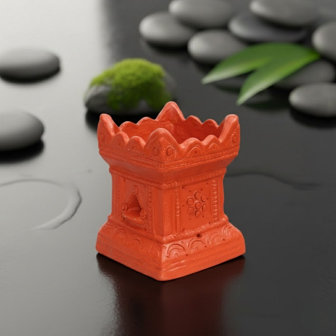 MYNAKSHA Handmade Terracotta Tulsi Pot / Brindavan – Rectangle