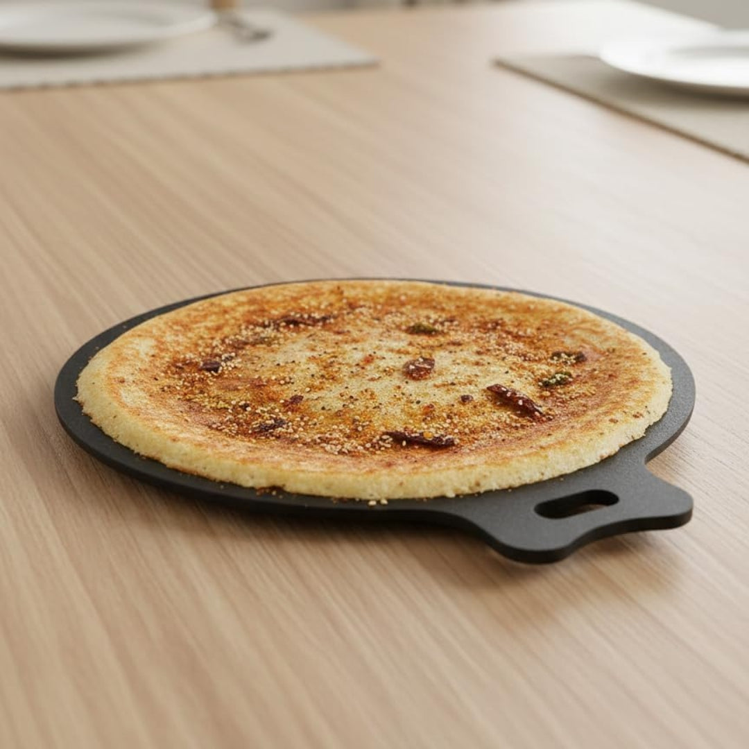 12 Inch Iron Dosa Tawa with Free Turner ( Black)
