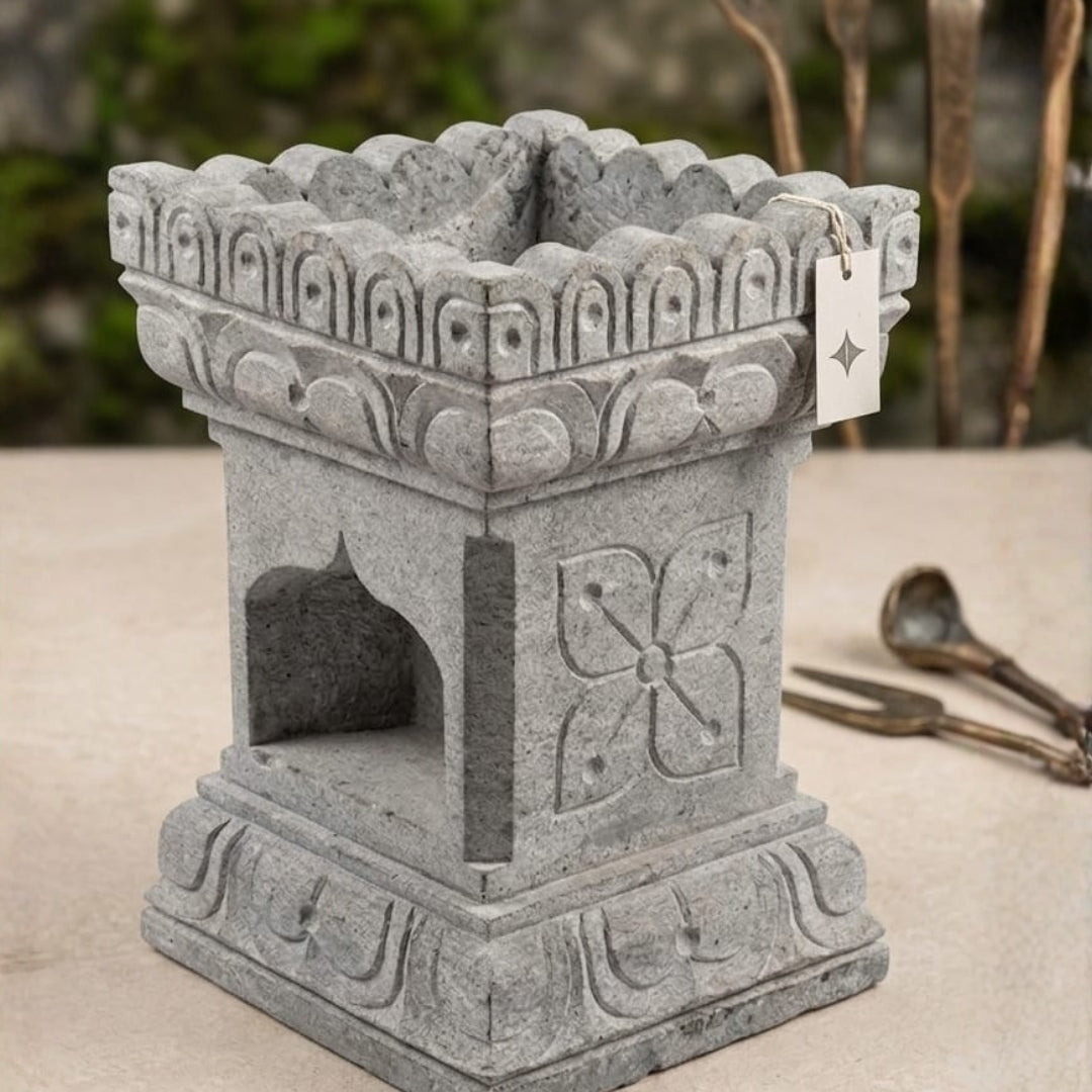 13" Inch Black stone Tulsi pot