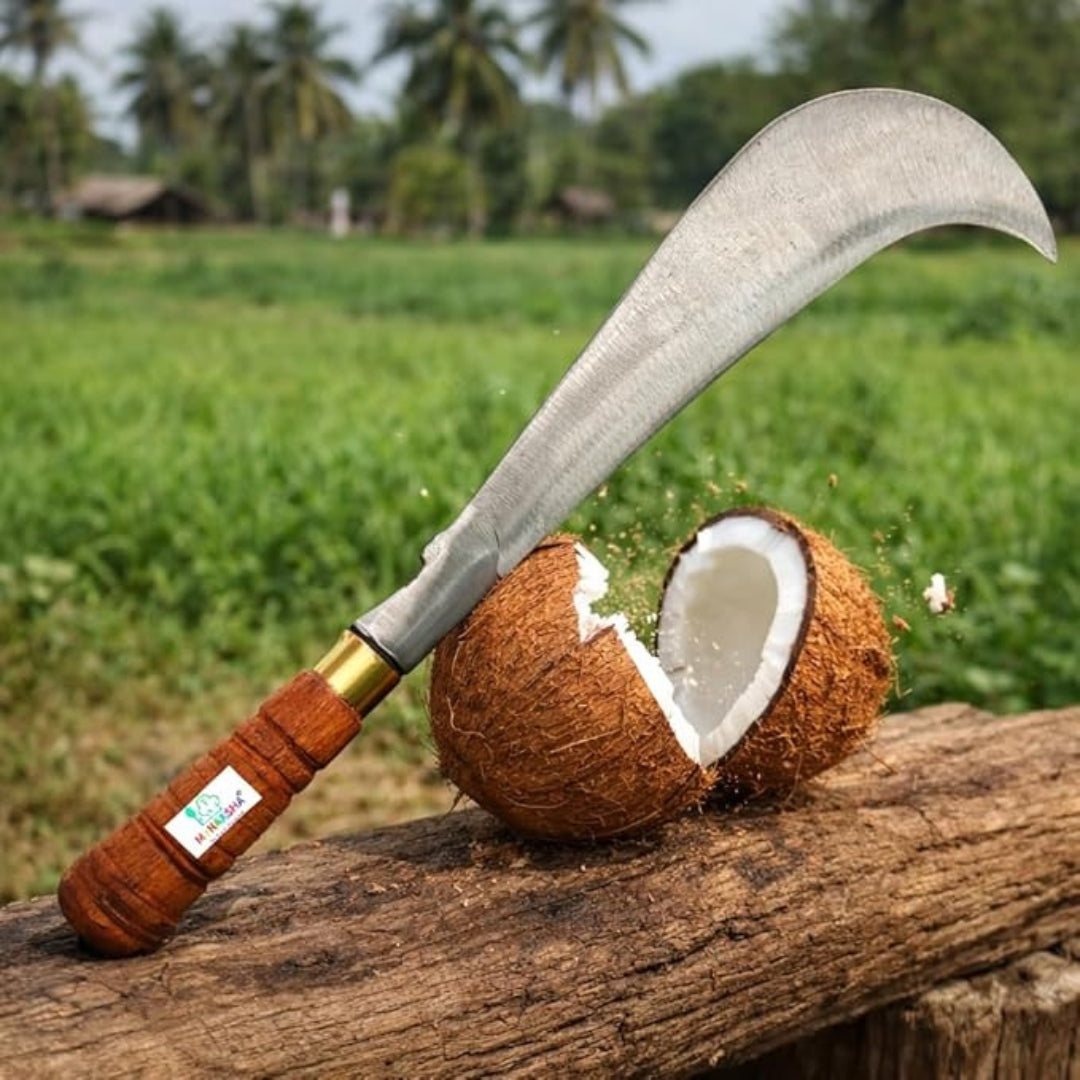 Handmade Iron Aruval with Wooden Handle – 7.8 Inch