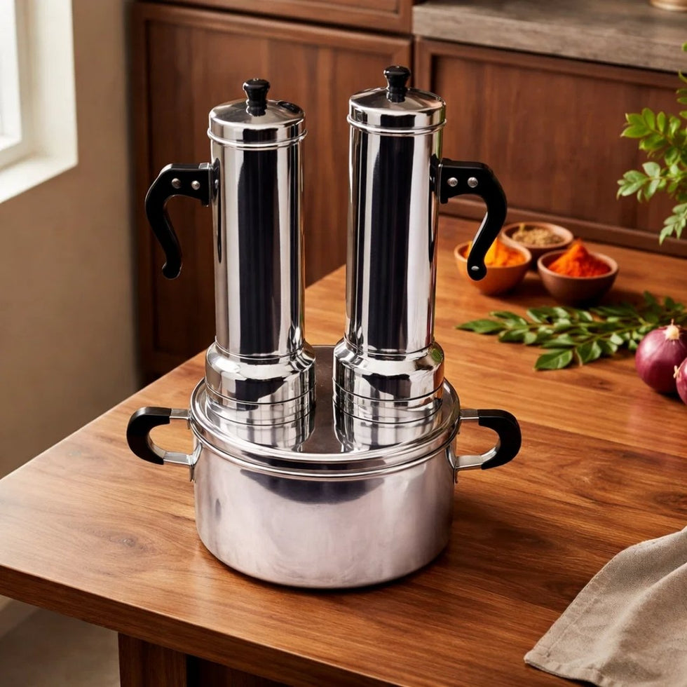 Traditional Big Puttu Maker Steamer Set | Nakshathra