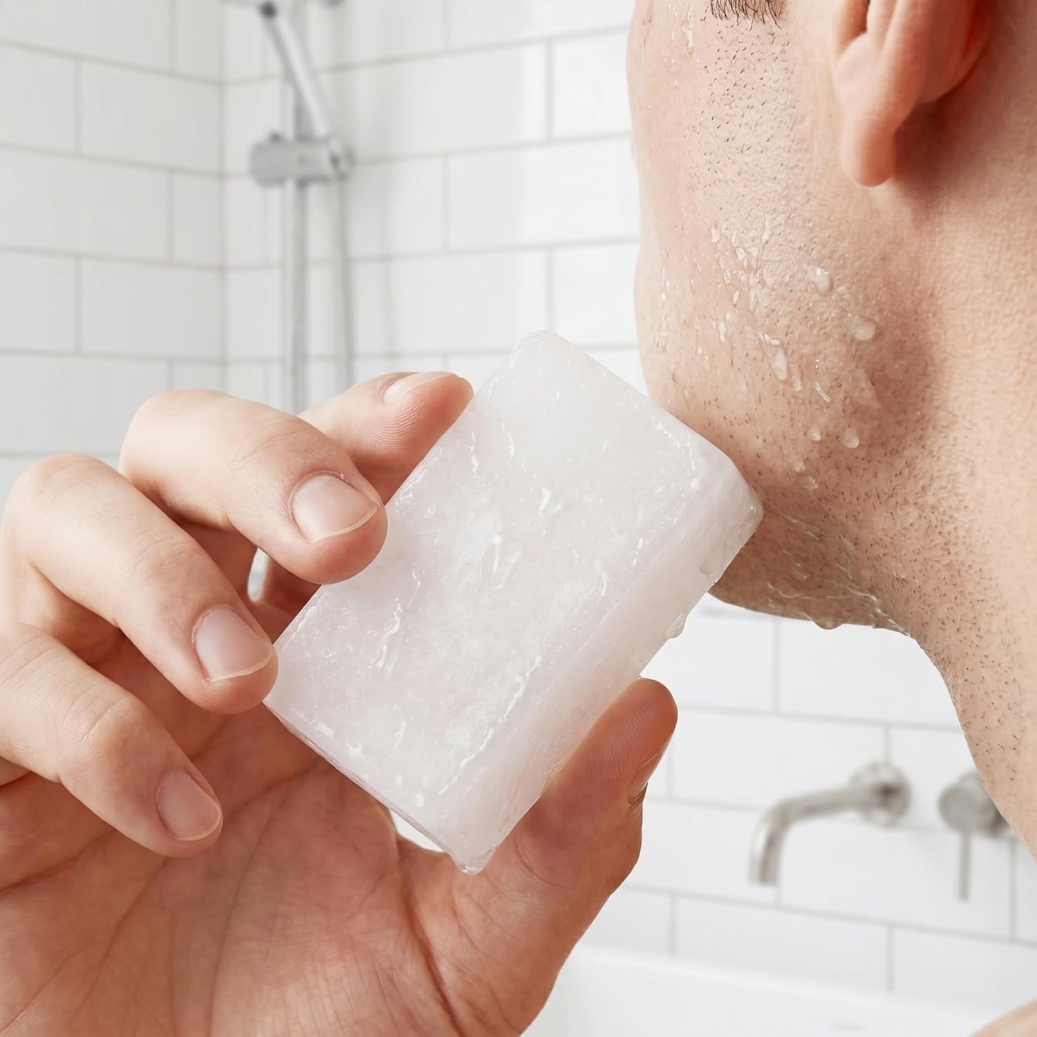 Alum Stone Bar 300g Natural Fitkari Stone for Skin Tightening & Water Purification | Crystal White Alum Bar for Underarms & Shaving | Gentle & Effective Pack of 100g x 3
