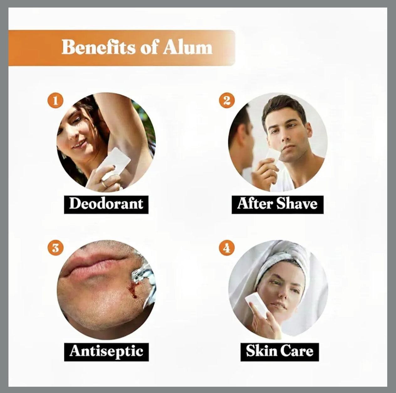 Alum Stone Bar 300g Natural Fitkari Stone for Skin Tightening & Water Purification | Crystal White Alum Bar for Underarms & Shaving | Gentle & Effective Pack of 100g x 3