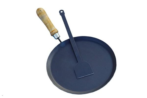 Nakshathra traditionally Hand Made tawa 10inch with Wooden Handle