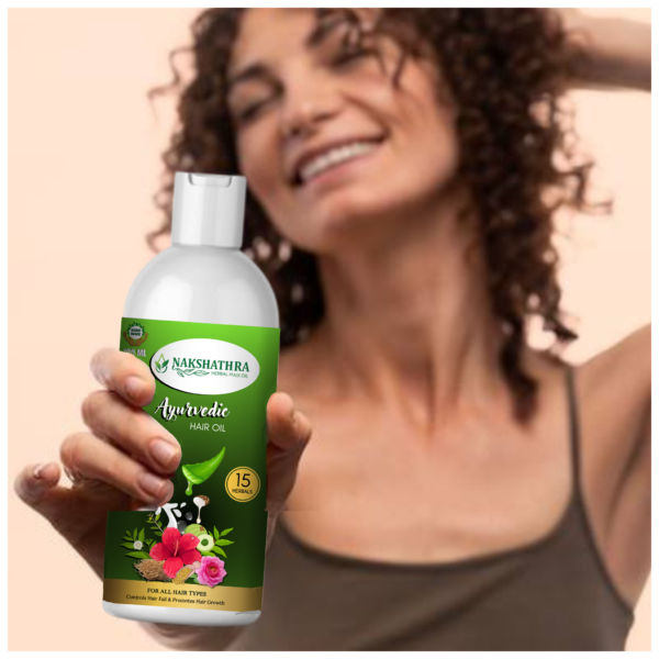 Nakshathra Ayurvedic Herbal Hair Oil, For Controlling Hair Fall, Dandruff For Healthy Hair Growth, Paraben & Silicone-Free Suitable For All Hair Types, 29 Herbals, Paraben & Sulfate Free (100ml)