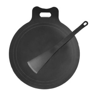Naksha Iron Tawa, Dosa Tawa, Dosa Pan, Dosa Kallu, 14 Inches, Black, 1 Piece