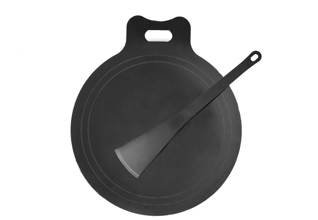 Naksha Iron Tawa, Dosa Tawa, Dosa Pan, Dosa Kallu, 14 Inches, Black, 1 Piece