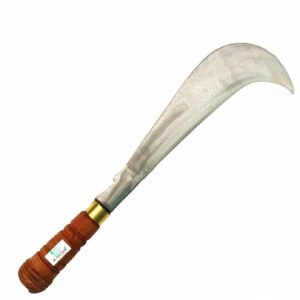 Handmade Iron Aruval with Wooden Handle | Traditional South Indian Billhook Knife | Multipurpose Vettukathi for Coconut Cutting and Gardening (7.8 Inch)