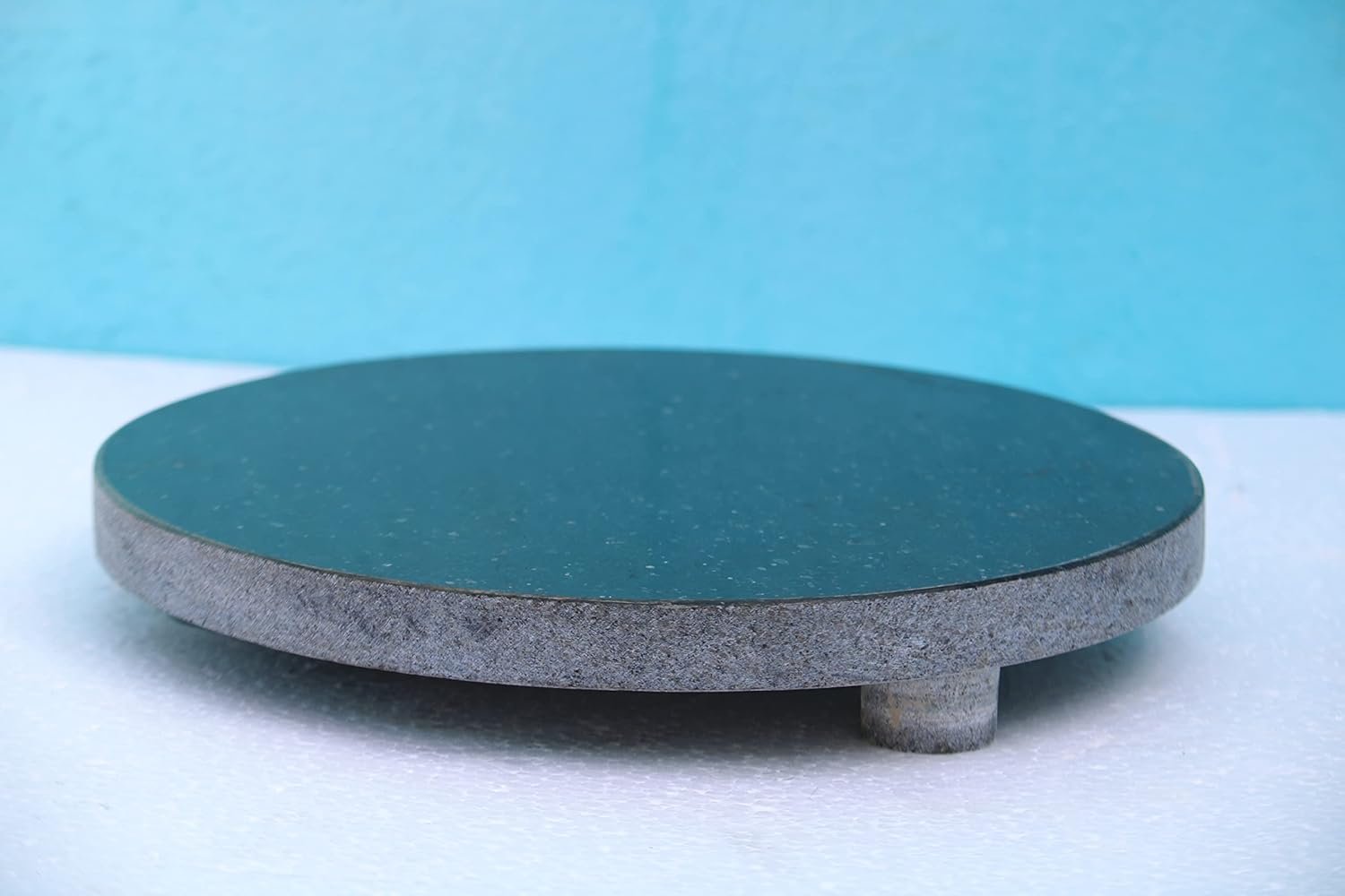 Natural Black Granite Roti Roller/Chakla Belan/Rolling Pin Board/Phulka Maker/Roti Maker/Chapati Maker/Chakla for Home & Kitchen (10" Inch, Black)